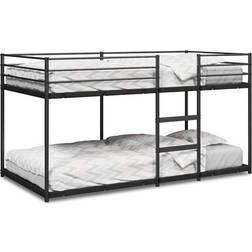 vidaXL Utan Madrass Svart 75x190 cm Stål Våningssäng 79.5x195 cm