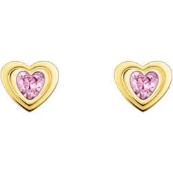 Thomas Sabo Heart Stud Earrings - Gold/Pink