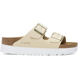 Birkenstock Arizona Flex Platform Nubuck Leather - Ecru