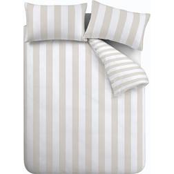 Catherine Lansfield Cove Stripe Duvet Cover Beige, Natural (200x135cm)