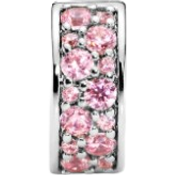 Pandora Pave Clip Charm - Silver/Pink