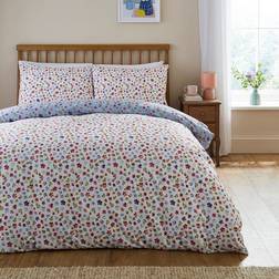 Dunelm Hazel Floral Duvet Cover Multicolour, White (200x137cm)