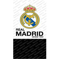 Real Madrid De Plage Microfibre 70 x 140 cm Polyester Serviette de bain Blanc, Noir (140x70cm)