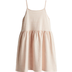 H&M Kjole I Bomuldsjersey - Ferskenrosa/Hvidstribet (1227370008)