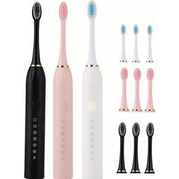 Shein Rechargeable Electric Toothbrush With 6 Modes 4 Brush Heads