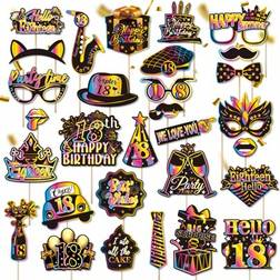 Shein Birthday Decoration Photo Booth Props 30 Pcs Funny Black Gold
