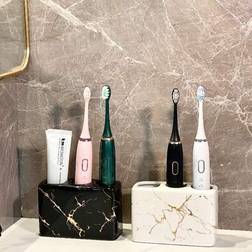 Shein Ceramic Gold Marble Toothbrush Holder 3-Hole Freestanding Storage Rack