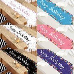 Shein Colorful Dot Style Happy Birthday Table Runner 35 x 180 cm