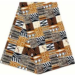 Shein African Batik Printing Fabric 1pc Fabrics Brown