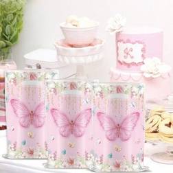 Shein Pink Flower Butterfly Transparent Gift Bags 10pcs