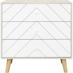 SECONIQUE Dixie 3 Dusty Grey/White Chest of Drawer 80x79cm