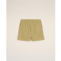 Ami Paris Khaki Cotton Elasticated Shorts - Lichen/White/Curry