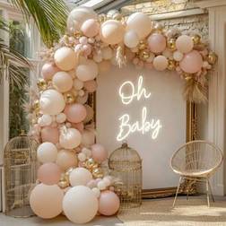 Shein Pink Beige Balloon Arch Set 105Pcs