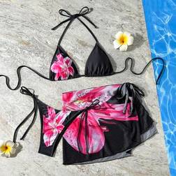 Shein Floral Ombre Print Bikini Set - Women
