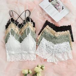 Shein Floral Lace Bra & Boyshorts Lingerie Set - 4sets