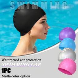 Shein Solid Color Silicone Waterproof Swimming Cap