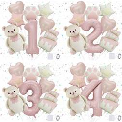 Shein Matte Teddy Bear Party Balloons 8pcs