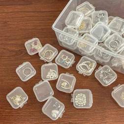 Shein Mini Transparent Jewelry Storage Box - Square Shape