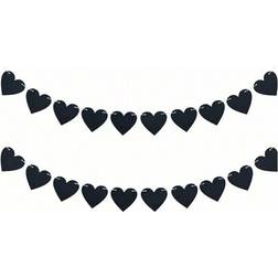 Shein Black Felt Heart Garland Banner 20pcs