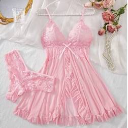 Shein 2pcs Set Women Sexy Lace Lingerie Sleepwear Set - For Homewear