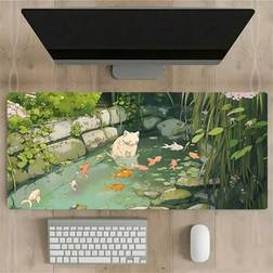 Shein Large Anime Cat And Fish Mouse Pad XL
