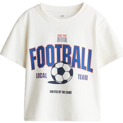 H&M Pojke T-shirt Med Tryck - Vit/Football