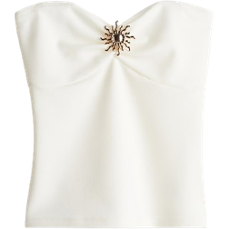 H&M Metal Detail Tube Top - White/Sun