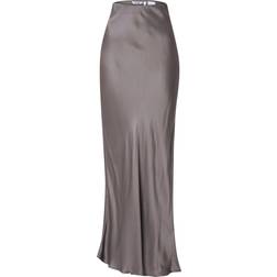Weekday Bias Cut Satin Maxi Skirt - Brown