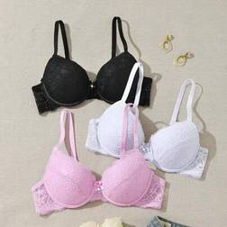 Shein Romantic Lace Supportive Adjustable Bras - Women