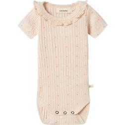 Lil'Atelier Økologisk Bomuld Bodystocking - Pastelpink/Rød
