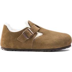 Birkenstock London Shearling Suede Leather - Dark Tea
