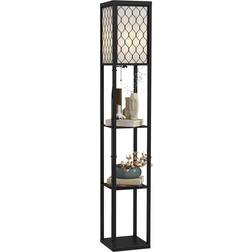 Homcom Modern Shelf Black Floor Lamp 160cm
