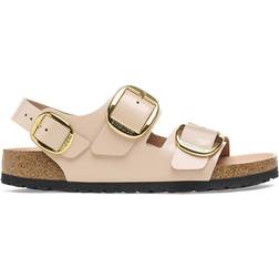 Birkenstock Milano Big Buckle Natural Leather Patent - High Shine New Beige