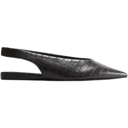 H&M Pointed Slingbacks - Dark Grey/Crocodile Patterned