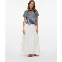 Vero Moda Mittlere Taille Langer Rock - Weiß
