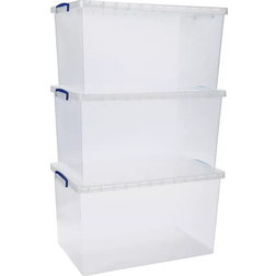 Really Useful Boxes Nesting Box Clear Storage Box 83L 3pcs