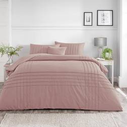 Dunelm Jessa Pintuck Duvet Cover Pink (200x200cm)