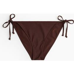 H&M Tie-Tanga Bikinihose - Dunkelbraun