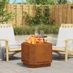 vidaXL Smokeless Fire Pit 58x58x51 cm Weathering Steel