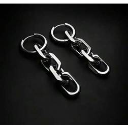 Shein Gothic-Inspired Stainless Steel Chain Dangle Earrings - Attire