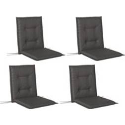 OutSunny Set of 4 Garden Outdoor Seat Pads Charcoal Chair Cushions Grey