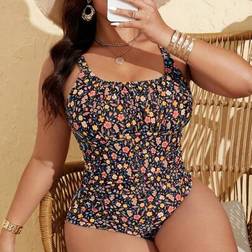 Shein Plus Size Women One-Piece Swimsuit - Ruched Front