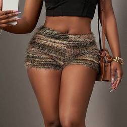 Shein Urban Casual Cool Girl Textured Fabric Women Shorts