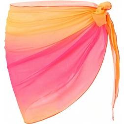 Shein Ombre Mesh Cover Up Skirt Set - Printed