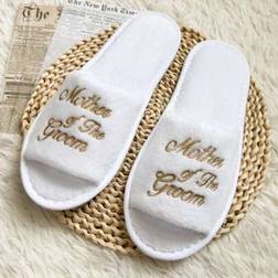 Shein Wedding Theme Slippers - White Coral Fleece