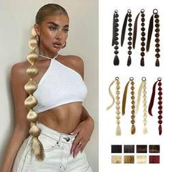 Shein Black Brown Khaki Gold Burgundy Long Bubble Ponytail Extension 28 Inch 34 Inch