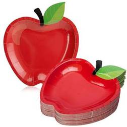 Shein Red Apple Shaped Disposable Paper Plates 10pcs