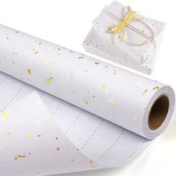 Shein White Matte Metallic Wrapping Paper 1 Roll