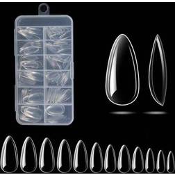 Shein Nail Extension Transparent Almond Nail Tip Fully Covered - Pressed