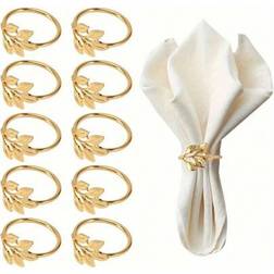Shein 10 Pcs Gold Rings - Zinc Alloy Napkin Ring